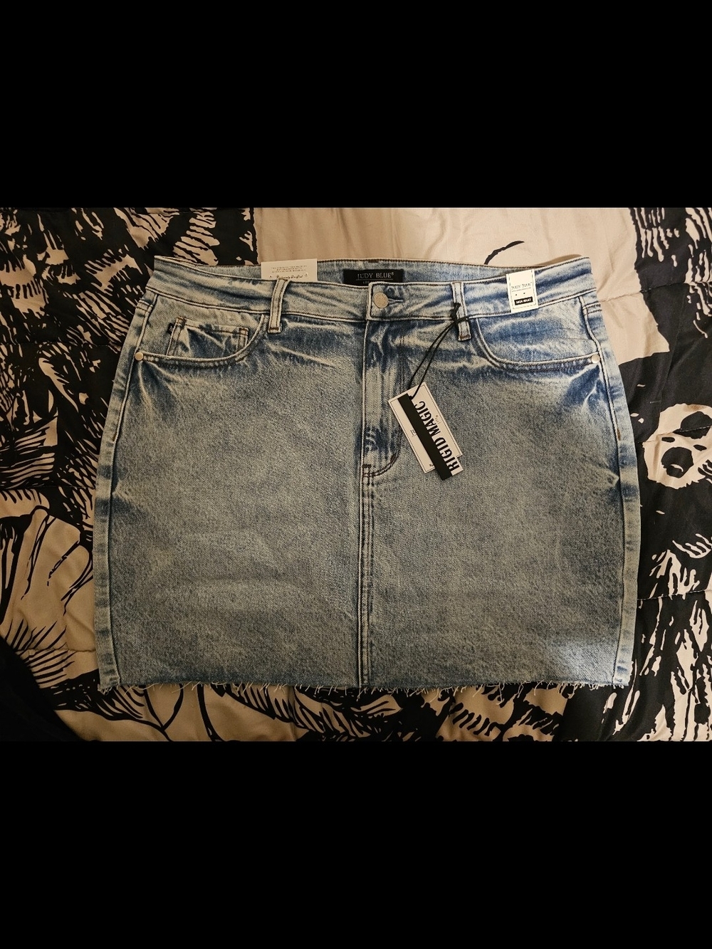 Judy Blue Faded Light Blue Denim Mini Skirt